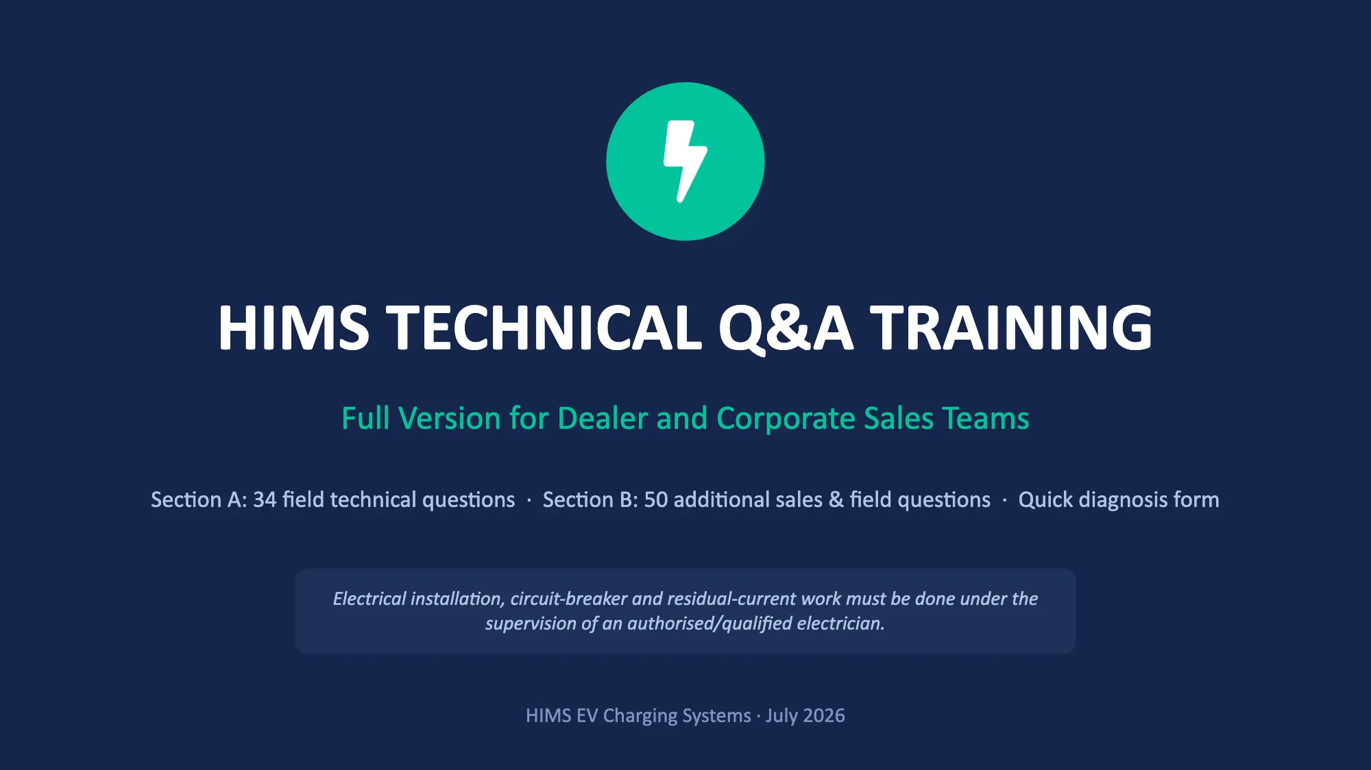 HIMS TECHNICAL Q&A TRAINING (1/49)