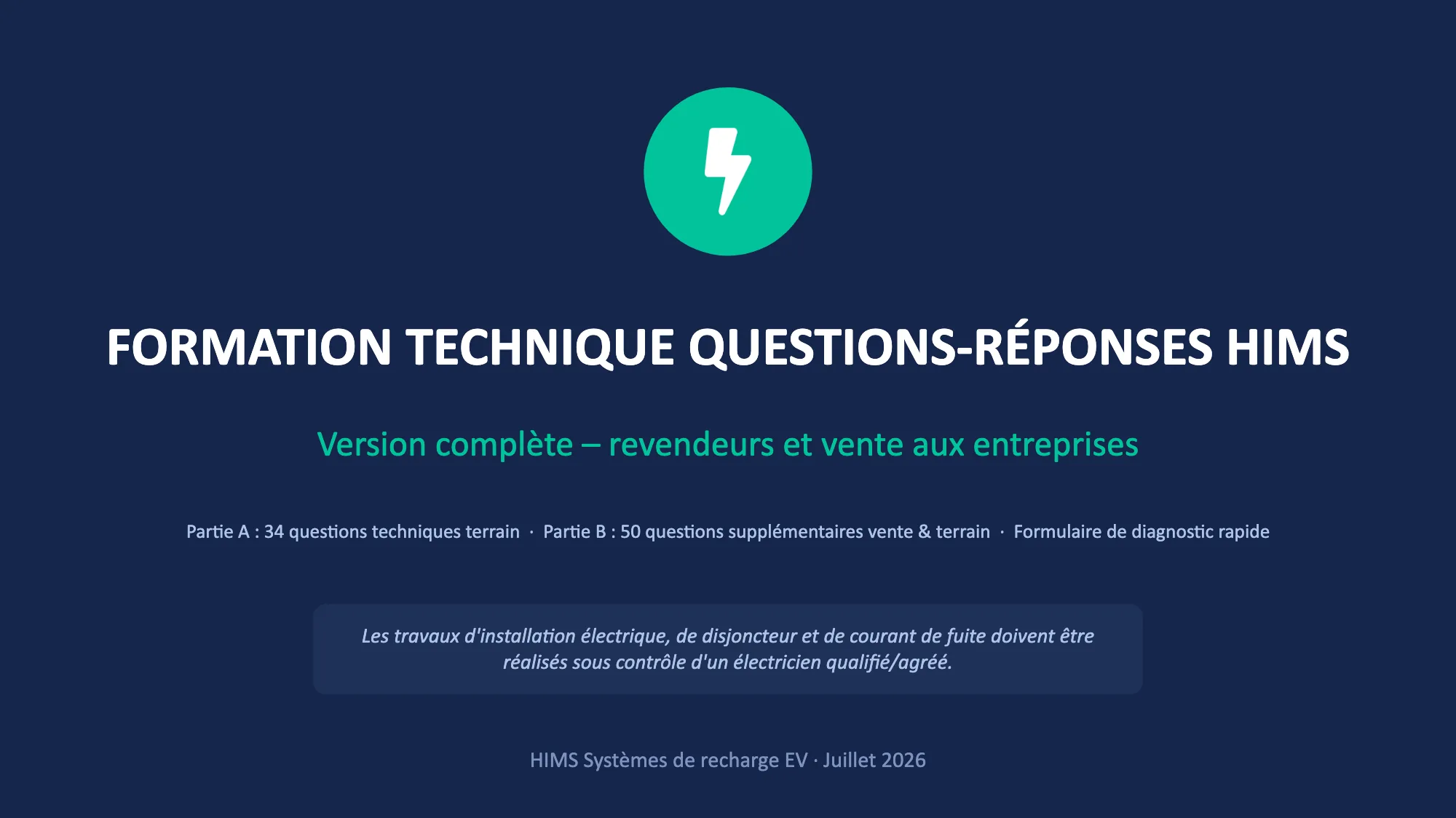 FORMATION TECHNIQUE QUESTIONS-RÉPONSES HIMS (1/49)