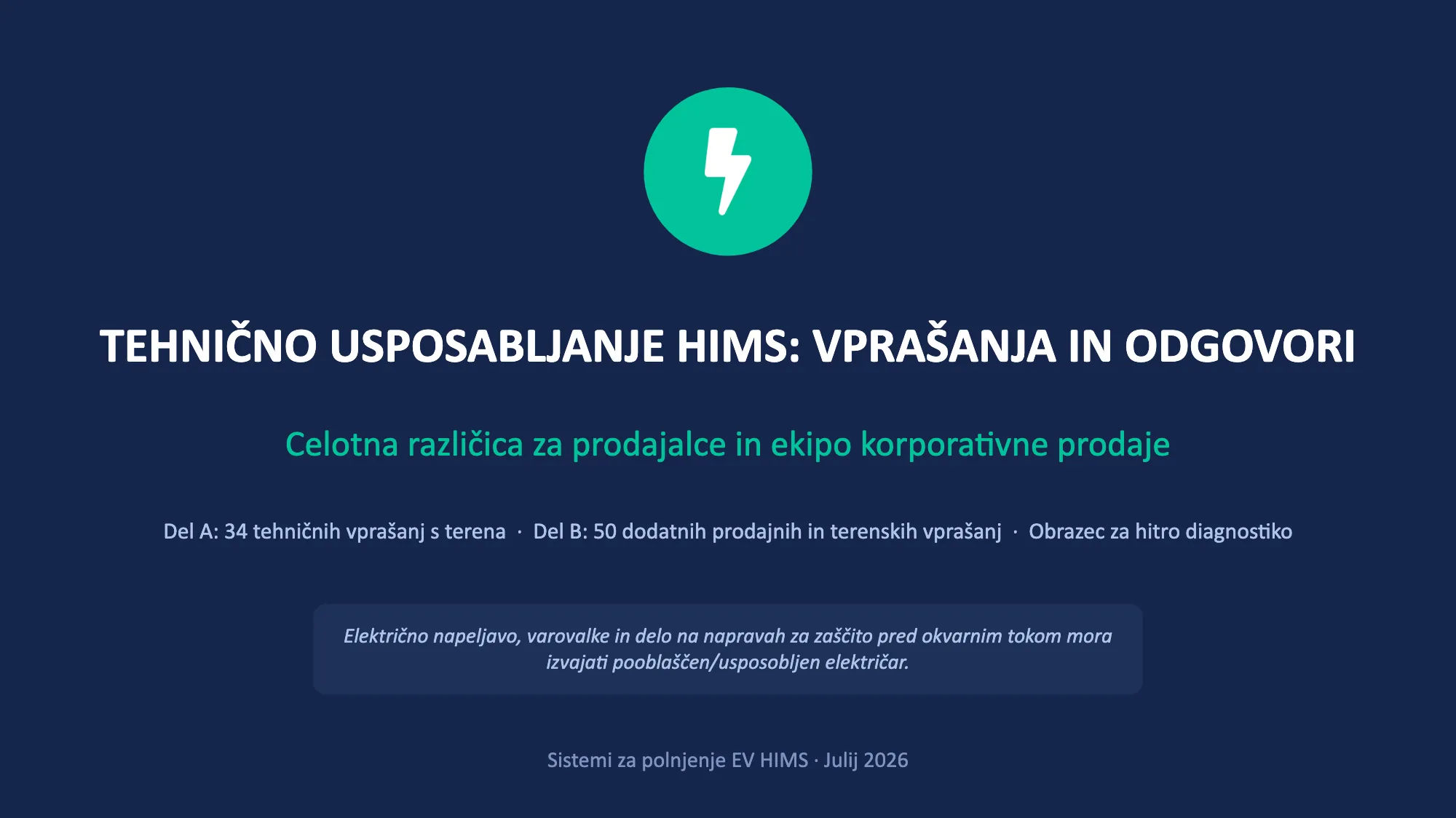 TEHNIČNO USPOSABLJANJE HIMS: VPRAŠANJA IN ODGOVORI (1/49)